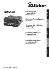 Kübler CODIX 560 Mode D'emploi