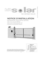 Allducks SW7000T SOLAR Notice D'installation