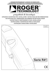 Roger Technology R41/830 Instructions Et Avertissements Pour L'installateur