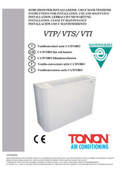 Tonon CA'D'ORO VTI Installation, Usage Et Maintenance