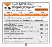 Cardin RADIOSHIELD CDR8 Mode D'emploi