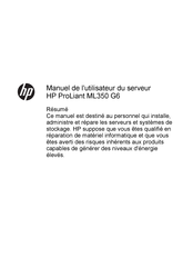 Hp ProLiant ML350 G6 Manuel De L'utilisateur