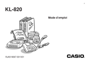 Casio KL-820 Mode D'emploi