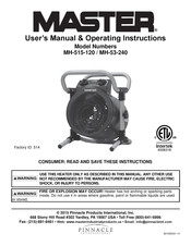 Master MH-53-240 Manuel De L'utilisateur Et Instructions D'utilisation