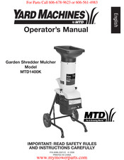 MTD Yard Machines MTD1400K Manuel De L'opérateur