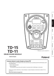 Roland TD-15 Mode D'emploi