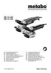 Metabo RS 14-125 Notice D'utilisation Originale