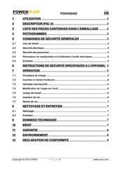 Powerplus POWX00405 Mode D'emploi