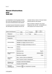 SABROE SAB 202 Manuel D'instructions