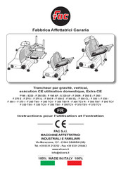 Fac F 250TSV Instructions Pour L'utilisation Et L'entretien