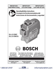 Bosch GLL3-330C Consignes De Fonctionnement/Sécurité