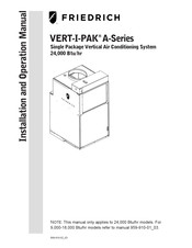 Friedrich VERT-I-PAK VHA24K Manuel D'installation Et D'utilisation