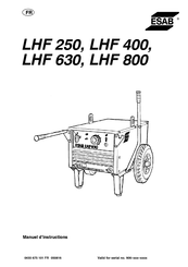 ESAB LHF250 Manuel D'instructions