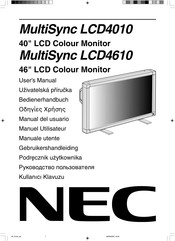 NEC MultiSync LCD4010 Manuel Utilisateur