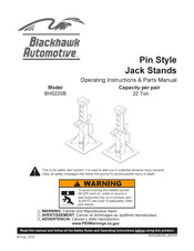 Blackhawk Automotive BH5220B Manuel Des Consignes D'utilisation Et Des Pièces