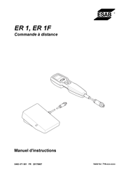 ESAB ER 1 Manuel D'instructions