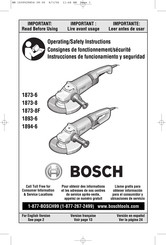 Bosch 1873-8F Consignes De Fonctionnement/Sécurité