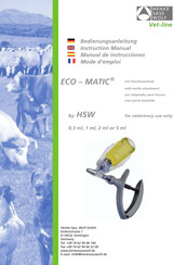 HSW Henke Sass Wolf Vet-line ECO-MATIC Mode D'emploi