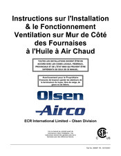 Olsen Airco BML Instructions D'installation Et Fonctionnement