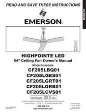 Emerson HIGHPOINTE LED CF205LGES01 Mode D'emploi