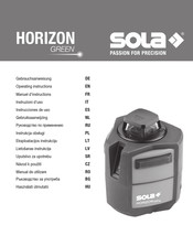 Sola HORIZON GREEN PROFESSIONAL Manuel D'instructions