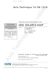 Rotex CESI SOLARIS SCS538/16/Y-3H26P Dossier Technique