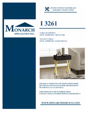 Monarch Specialties I 3261 Instructions D'assemblage