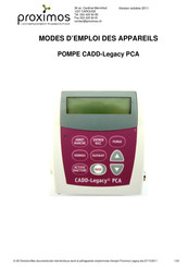 PROXIMOS CADD-Legacy PCA Mode D'emploi