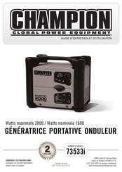 Champion Global Power Equipment 73533i Guide D'entretien Et D'utilisation