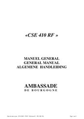 Ambassade de Bourgogne CSE 410 RF Manuel D'installation