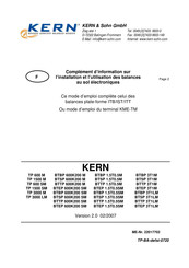 KERN and SOHN BTEP 1.5T0.5SM Mode D'emploi