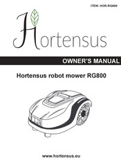 Hortensus RG800 Mode D'emploi