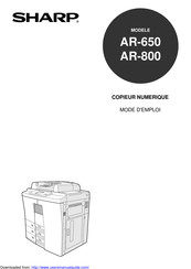 Sharp AR-800 Mode D'emploi