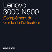 Lenovo 3000 N500 Guide De L'utilisateur