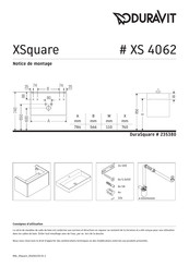 DURAVIT XSquare XS 4062 Notice De Montage