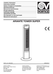 Vortice ARIANTE TOWER SUPER Notice D'emploi Et D'entretien