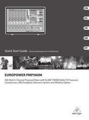 Behringer EUROPOWER PMP560M Guide Rapide