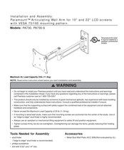 PEERLESS PARAMOUNT PA730-S Mode D'emploi