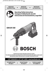 Bosch GBH18V-26D Consignes D'utilisation/De Sécurité