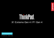 Lenovo ThinkPad X1 Extreme P1 Gen 4 Guide De Démarrage Rapide