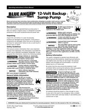 Blue Angel Pumps F12V Instructions D'utilisation