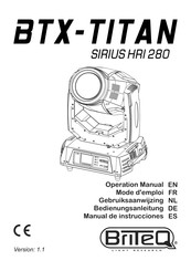 Briteq BTX-TITAN SIRIUS HRI 280 Mode D'emploi