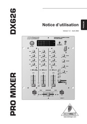 Behringer PRO MIXER DX626 Notice D'utilisation