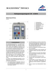 3B SCIENTIFIC PHYSICS U33010 Instructions D'utilisation
