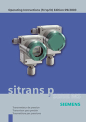 Siemens Sitrans p MS 7MF4013 Instructions De Service