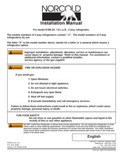 Norcold N180 3 Serie Manuel D'installation