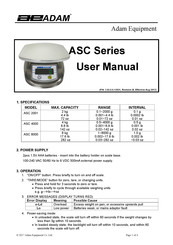Adam Equipment ASC 2001 Notice Utilisation
