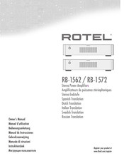 Rotel RB-1572 Manuel D'utilisation