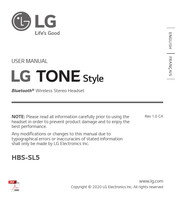 LG Tone Style HBS-SL5 Guide D'utilisation