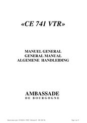 Ambassade de Bourgogne CE 741 VTR Manuel